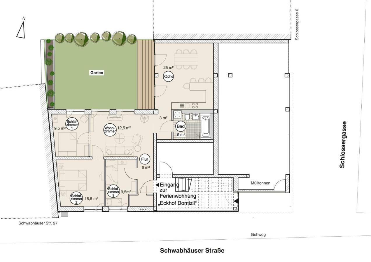 Eckhof Domizil - Grosszuegige Ferienwohnung Mit Kleinem Garten In Der Altstadt Von Gotha Extérieur photo